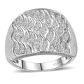 GP Royal Art Deco Collection Diamond Ring in Platinum Over Sterling Silver (Size 7.0) 0.50 ctw - Sticky add to cart bar