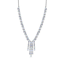 D'Joy Premium Moon Glow Moonstone 8.20 ctw Moonlight Waterfall Necklace in Rhodium Over Sterling Silver 18-20 Inches