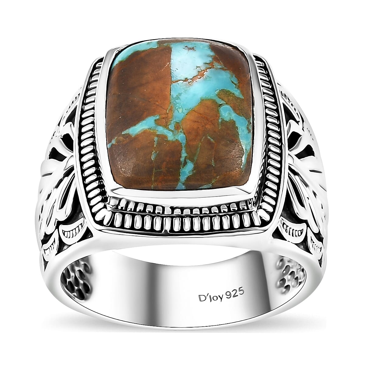Artisan Crafted Royston Turquoise 11.50 ctw Solitaire Ring in Sterling Silver