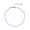 AAA Moon Glow Moonstone 37.00 ctw Beaded Moonlight Bracelet in Rhodium Over Sterling Silver (7.25-9.25In) - Sticky add to cart bar