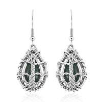 Abalone Shell Tree of Life Earrings in Stainless Steel
