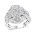 Diamond Radiant Ring in  Sterling Silver - Sticky add to cart bar