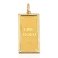 24K Yellow Gold Ingot 21x10.67x0.8MM Pendant without Chain Bar (1g) in 14K Gold Frame (0.45g) (Total 1.4gm) - Sticky add to cart bar