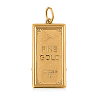 24K Yellow Gold 21.5x11.4x0.9MM Bar with 10K Gold Frame 1.40 Grams