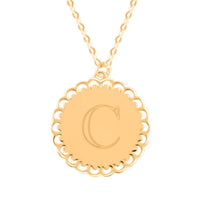 Italian Initials C Necklace in 10K Yellow Gold 1.50 Grams 18-20 Inches