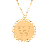 Italian 10K Yellow Gold Initials W Necklace (18-20 Inches) (1.50 g)
