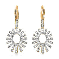 Karis White Diamond Accent Snowflake Earrings in Platinum Bond and 18K Yellow Gold Plated