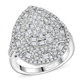 TLV White Diamond Ring in Rhodium Over Sterling Silver (Size 6.0) 1.00 ctw - Sticky add to cart bar