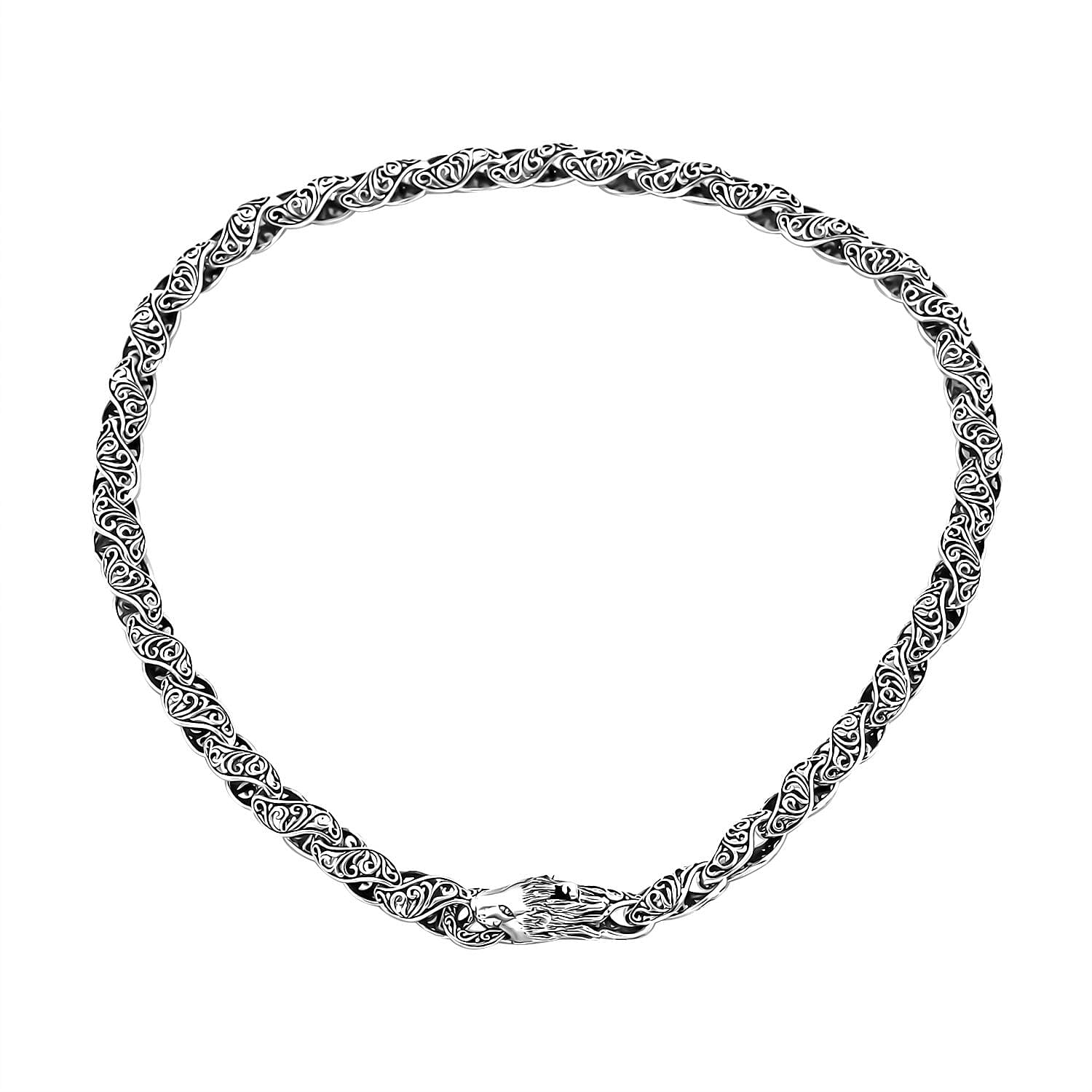 TLV Bali Legacy Sterling Silver Filigri Lion Necklace (20 Inches) (61.24 g)
