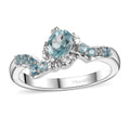 Lagoon Apatite, Betroka Blue Apatite Ring in Rhodium Over Sterling Silver (Size 10.0) 0.50 ctw - Sticky add to cart bar