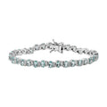 Madagascar Lagoon Apatite and Moissanite 10.70 ctw Ocean Wave Bracelet in Rhodium Over Sterling Silver (7.25 In) - Sticky add to cart bar