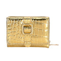 Gold Crocodile Embossed RFID Protected Faux Leather Wallet (4.3"x3.2") - Sticky add to cart bar