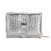 Gold Crocodile Embossed RFID Protected Faux Leather Wallet (4.3"x3.2")
