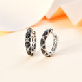 Karis Blue Diamond (IR) Accent Hoop Earrings in Platinum Bond - Sticky add to cart bar