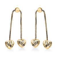 Heart Earrings in 14K Yellow Gold Over Sterling Silver 2 Grams