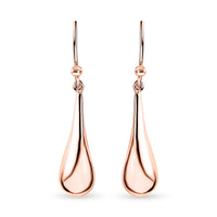 Water Drop Earrings in 14K Rose Gold Over Sterling Silver 1.95 Grams