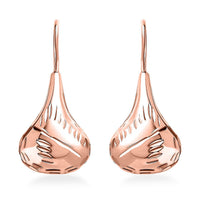 Organic Shape Teardrop Earrings in 14K RG Over Sterling Silver 2.50 Grams