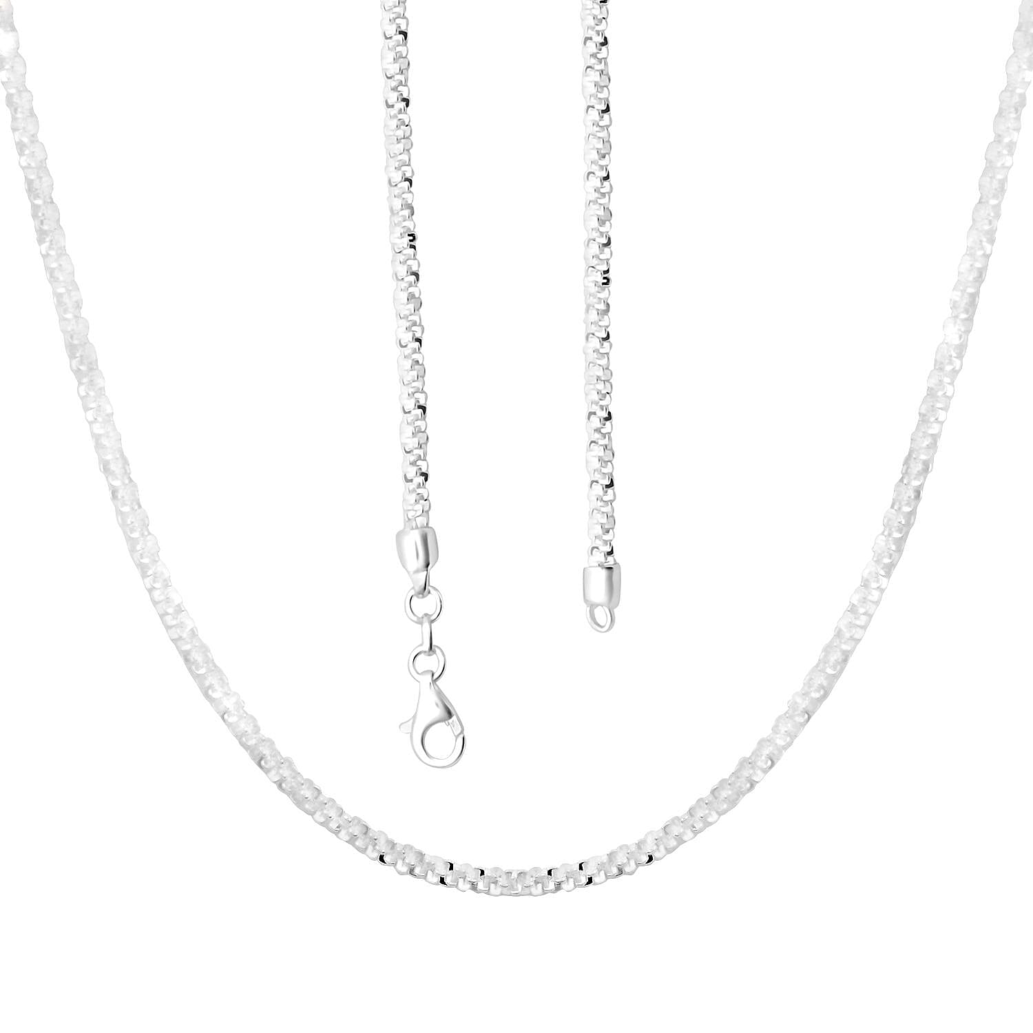 Sterling Silver Sparkle Chain Necklace 26 Inches 17.75 Grams