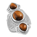 Malagasy Labradorite 10.00 ctw 3 Stone Ring in Stainless Steel (Size 10.0) - Sticky add to cart bar