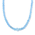 Aquamarine 219.00 ctw Beaded Necklace in Rhodium Over Sterling Silver 18-22 Inches - Sticky add to cart bar