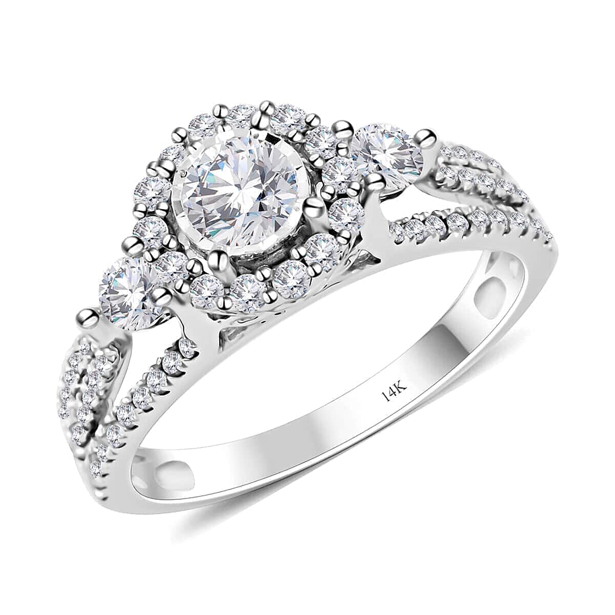 14K White Gold Diamond G-H I1 Ring (Size 5.0) 1.00 ctw