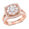 10K Rose Gold G-H SI Diamond Square Shaped Ring (Size 5.0) 7.30 Grams 2.00 ctw - Sticky add to cart bar