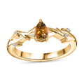 Natural Golden Tanzanite and White Zircon 0.50 ctw Ring in 14K YG Over Sterling Silver (Size 11.5) - Sticky add to cart bar