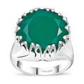 Verde Onyx 11.00 ctw Solitaire Ring in Rhodium Over Sterling Silver - Sticky add to cart bar