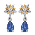 D'Joy Kashmir Kyanite and White Zircon 1.20 ctw Drop Earrings in Vermeil YG and Rhodium Over Sterling Silver - Sticky add to cart bar
