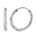 Twisted Rope Hoop Earrings in Sterling Silver 1.38 Grams - Sticky add to cart bar