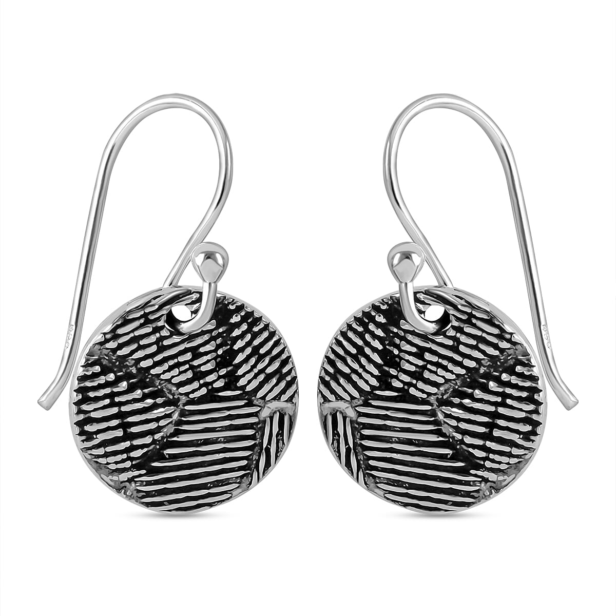 Sterling Silver Round Dangle Earrings 3.03 Grams