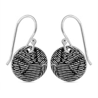 Sterling Silver Round Dangle Earrings 3.03 Grams