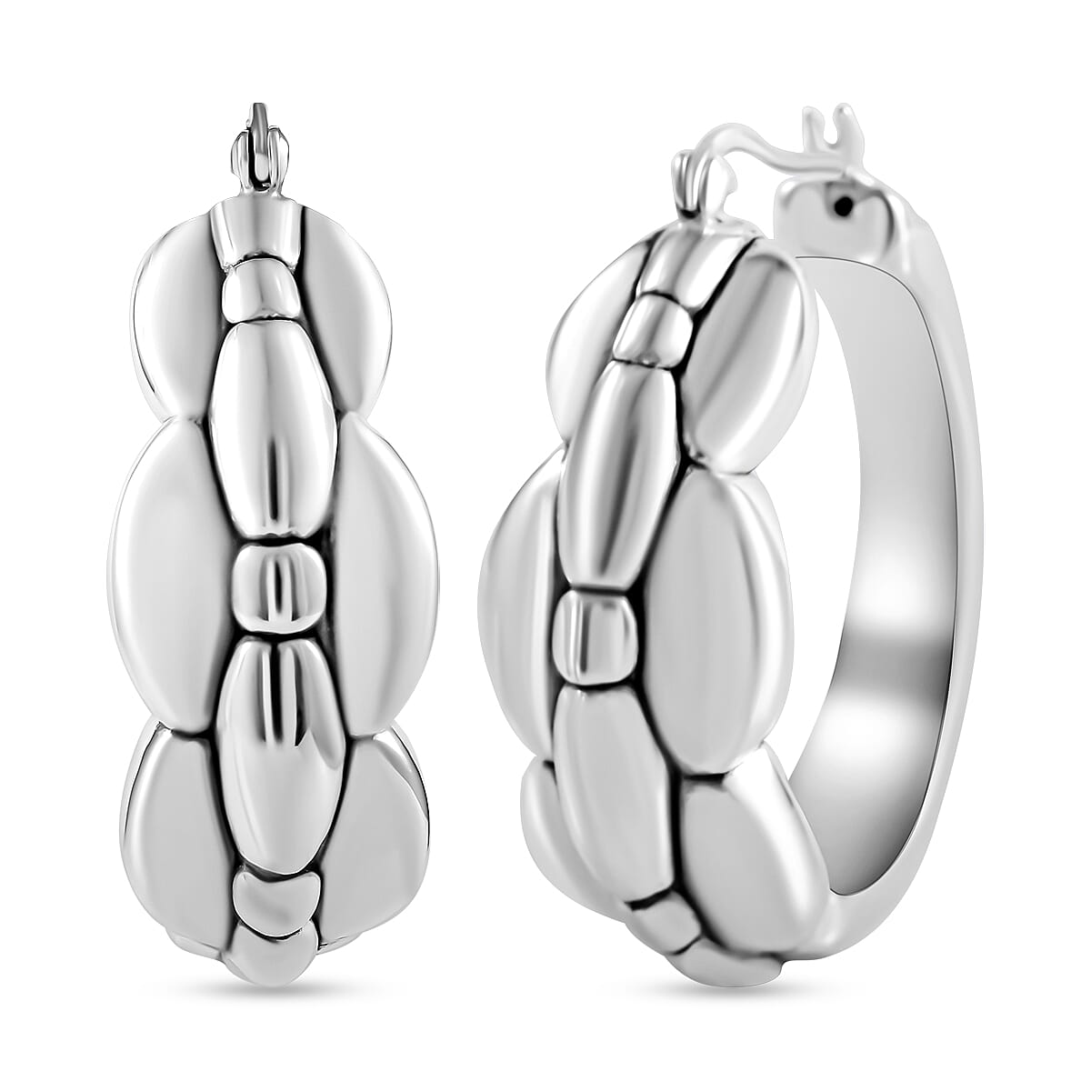 Hoop Earrings in Sterling Silver 10 Grams