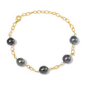 Baroque Shape Tahitian Pearl Station Bracelet in 14K Yellow Gold Over Sterling Silver (8.00 In) - Sticky add to cart bar