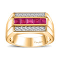 Niassa Ruby (FF), Moissanite Men's Ring in 18K Vermeil YG Over Sterling Silver (Size 10.0) 1.75 ctw - Sticky add to cart bar
