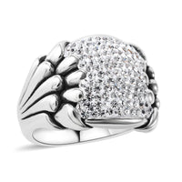 White Austrian Crystal Ring in Sterling Silver (Size 10)