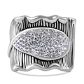 White Austrian Crystal Ring in Sterling Silver (Size 10.0) - Sticky add to cart bar