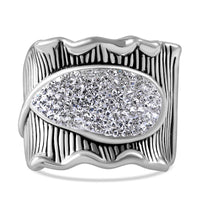 White Austrian Crystal Ring in Sterling Silver (Size 10.0)