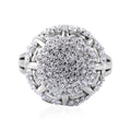 White Austrian Crystal Floral Ring in Sterling Silver (Size 10.0) - Sticky add to cart bar