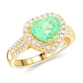 Certified & Appraised Luxoro 14K Yellow Gold AAA Boyaca Colombian Emerald, Diamond (I2) (0.49 cts) Ring (Size 10.0) (4.50 g) 2.00 ctw - Sticky add to cart bar