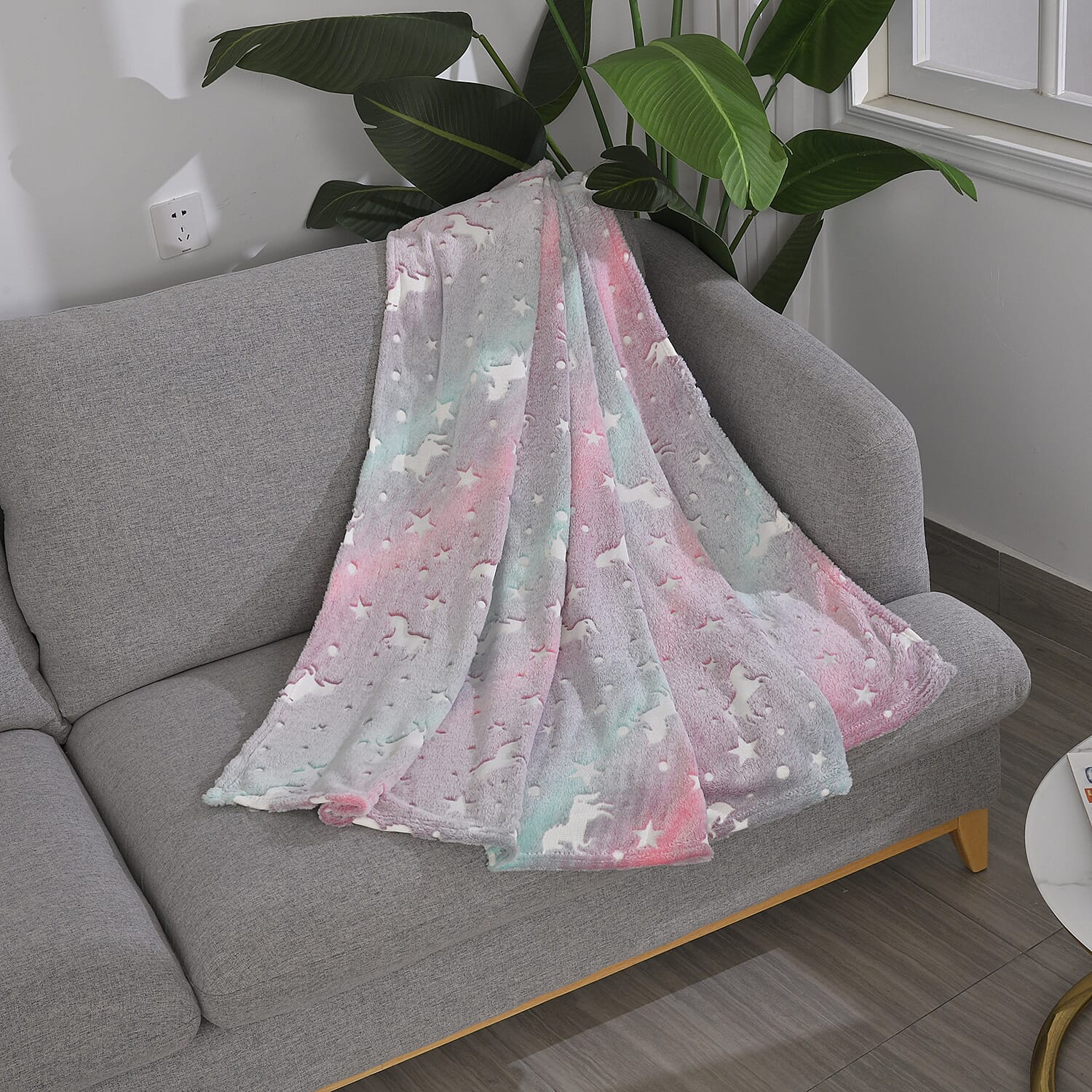 Multi Color Horse oom Glow in the Dark Carpet (47"x67")