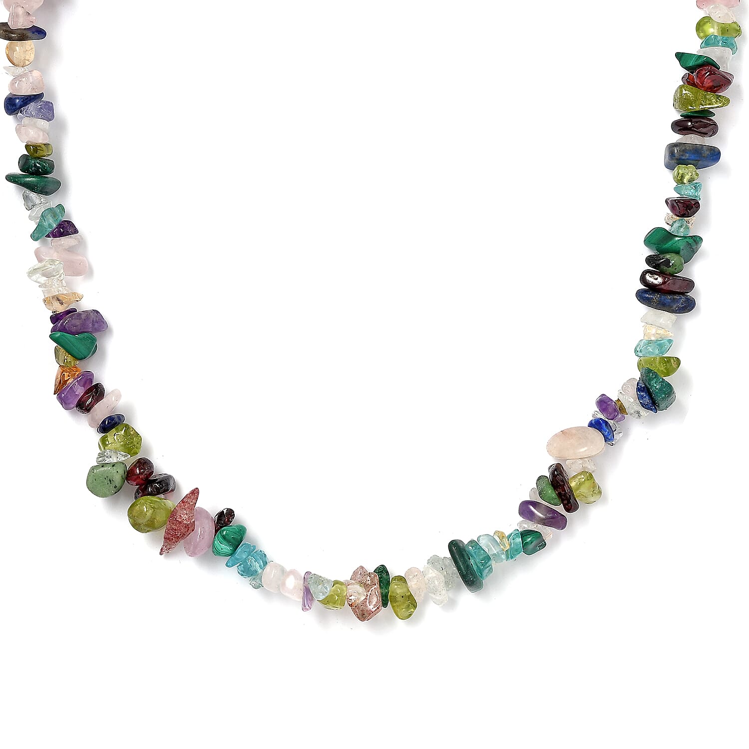 Multi Gemstone Chips 263.00 ctw Necklace 36 Inches