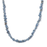 Mexican Angelite Chips 350.00 ctw Necklace 28 Inches