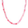 Pink Jade (D) 155.00 ctw Beaded Necklace in Stainless Steel 20 Inches - Sticky add to cart bar