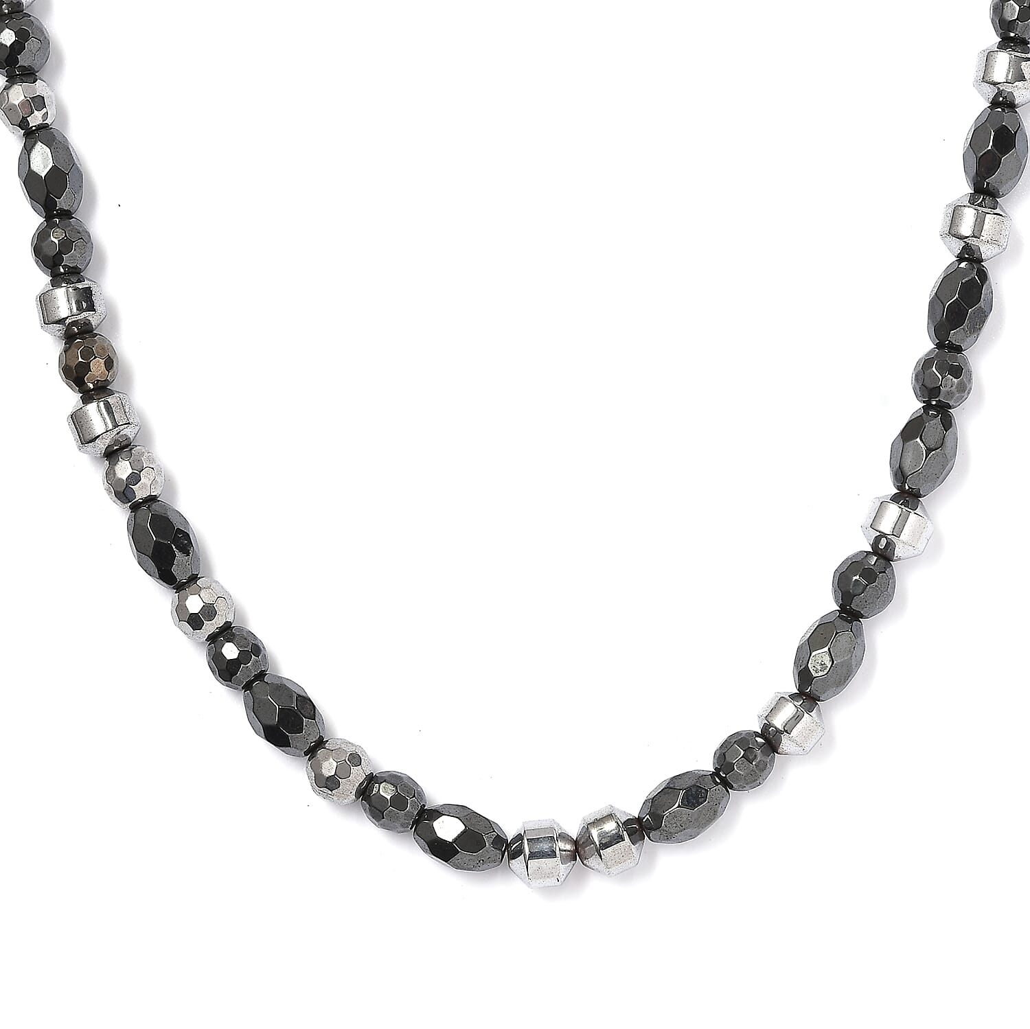 Karis Hematite 160.00 ctw Necklace in Platinum Bond 20 Inches