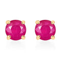 D'Joy Premium Royal Ruby 1.35 ctw Solitaire Stud Earrings in 18K Vermeil YG Over Sterling Silver - Sticky add to cart bar