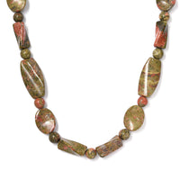 Karis Unakite 390.00 ctw Necklace in Platinum Bond 20 Inches