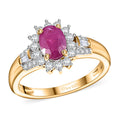 Premium Royal Ruby and White Zircon 1.70 ctw Ring in 18K Vermeil Yellow Gold Over Sterling Silver - Sticky add to cart bar
