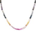Multi Sapphire 40.00 ctw Necklace in Rhodium Over Sterling Silver 18 Inches - Sticky add to cart bar
