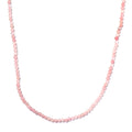 Galilea Rose Quartz 40.00 ctw Beaded Necklace in Rhodium Over Sterling Silver 18 Inches - Sticky add to cart bar